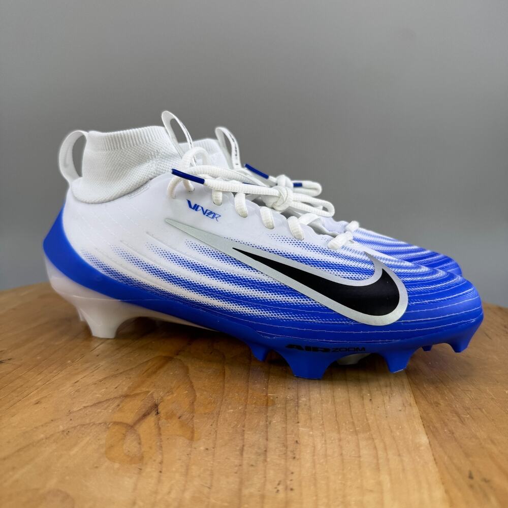 Nike Zoom Air Vapor Pro 1 Men’s Size 7.5 Football Cleats White Blue‎ FB3298-101